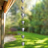 Aluminum Akira Cup Rain Chain Replacement Downspout for Gutters, Pewter Finish